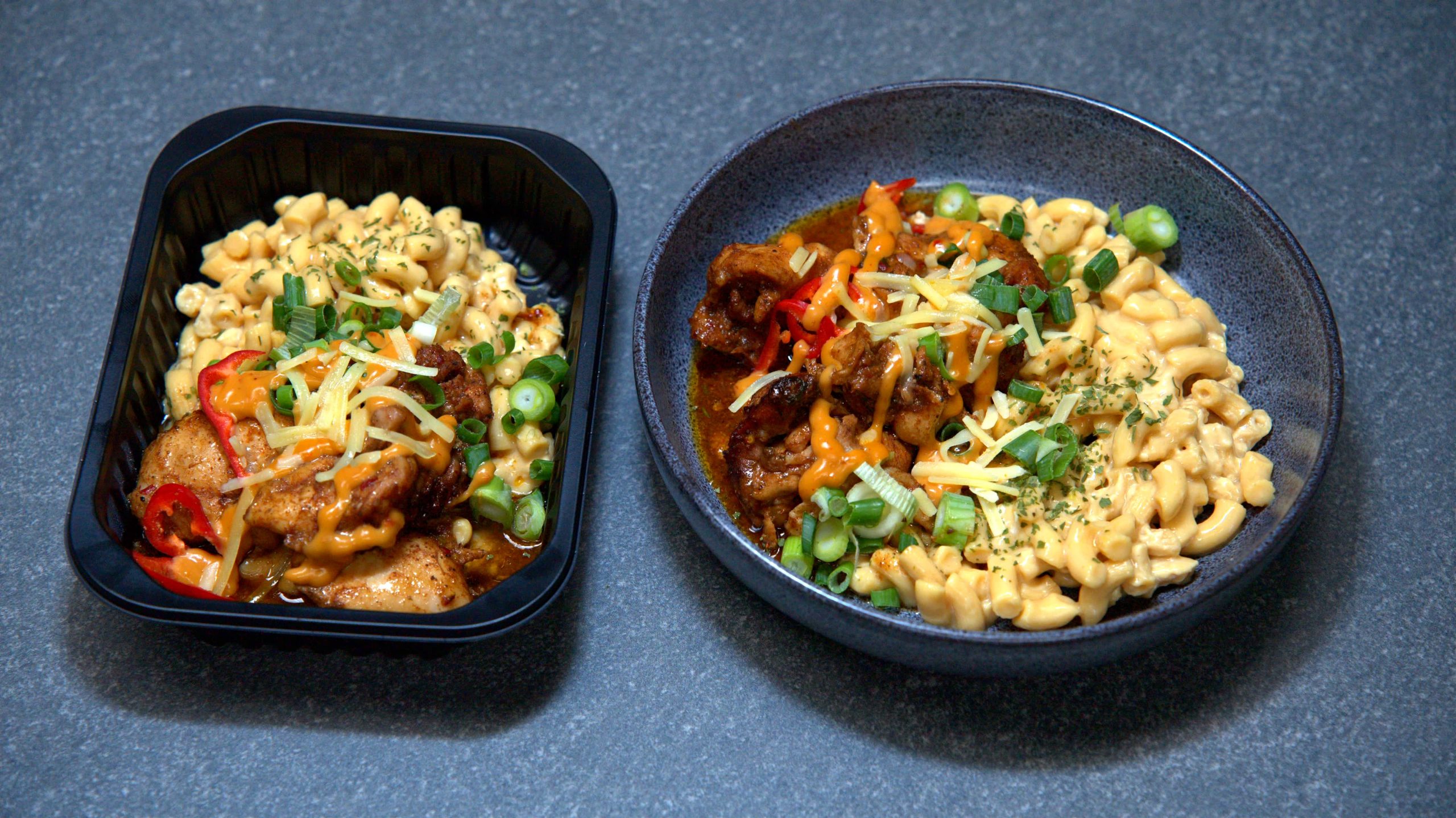 Mac & Cheese Spicy Jerk Chicken Thighs Takeover with Chillies